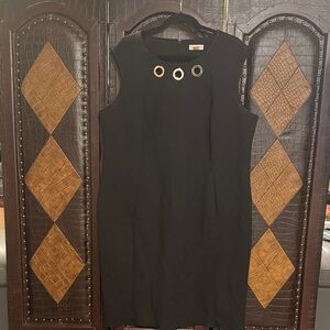 Calvin Klein Black Mini Dress with Grommet Accents